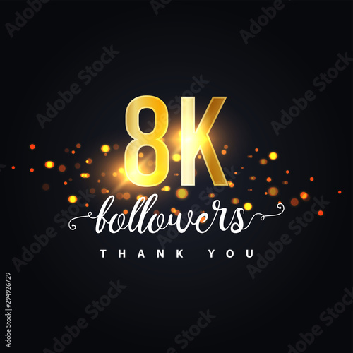 8k Followers thank you design