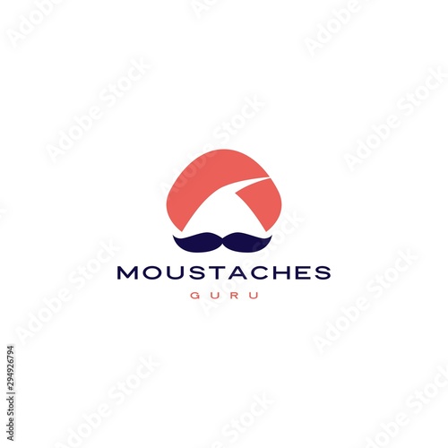 guru moustache mustache vector icon illustration