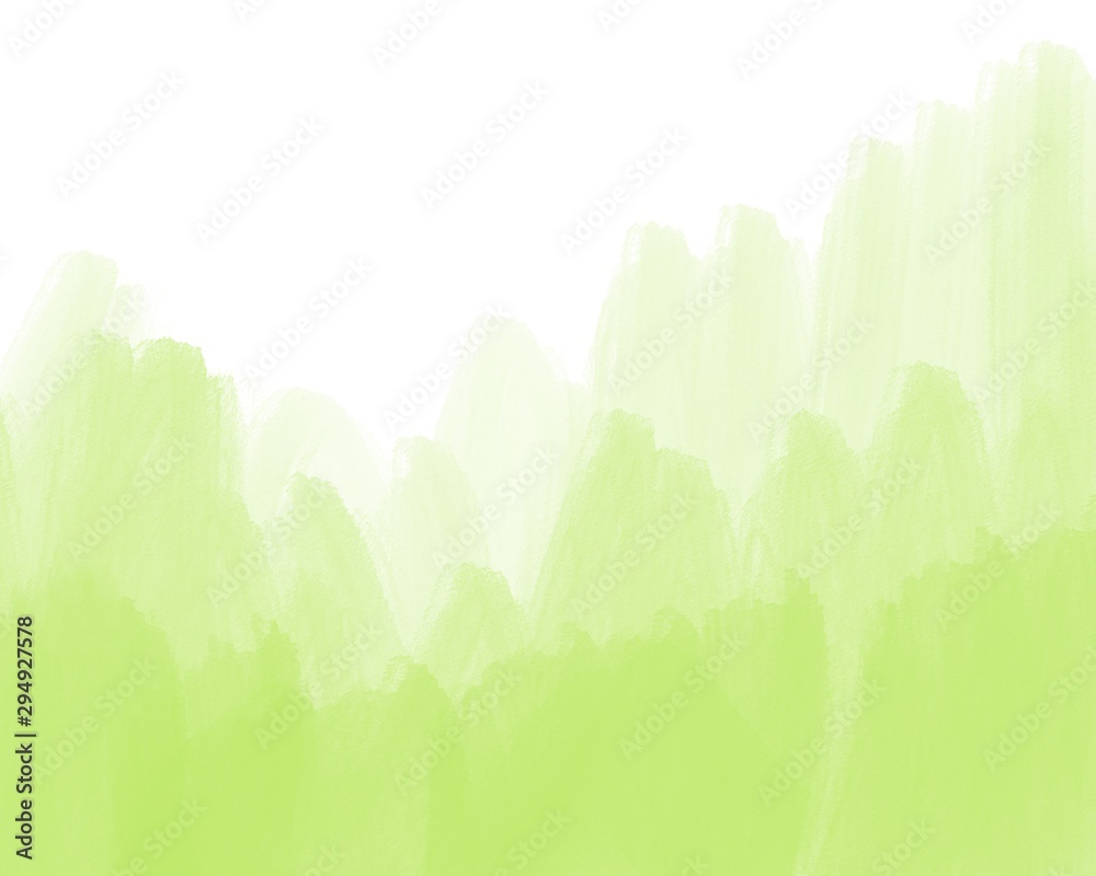 Green watercolor is used as a background in various work designs.