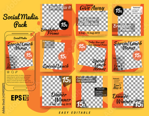 Social Media Feed Post with Minimal Design for Food Promotion