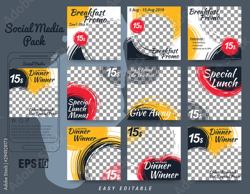 Social Media Feed Post with Minimal Design for Food Promotion