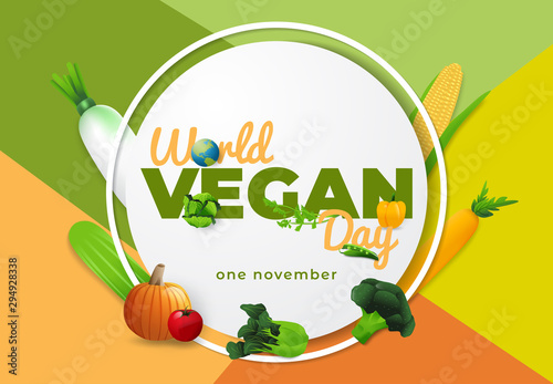 Vector Illustration of World Vegetarian Day for Social Media Post , Postcard, Banner, Greeting card.