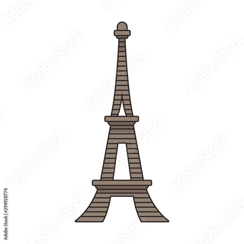 Eiffel tower icon, flat design