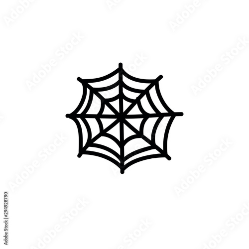 spider web doodle icon, vector illustration