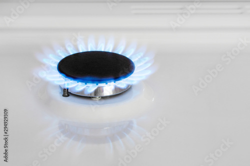 Gas stove. Gas-burner. Natural gas in the house. Bhutan, propane.