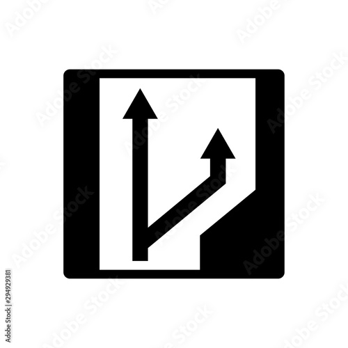 USA traffic road signs. keep to the right lane,except when passing on two-lane section where climbing or passing lanes are provided .vector illustration photo