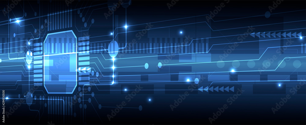 Fototapeta premium Abstract circuit board futuristic technology processing background