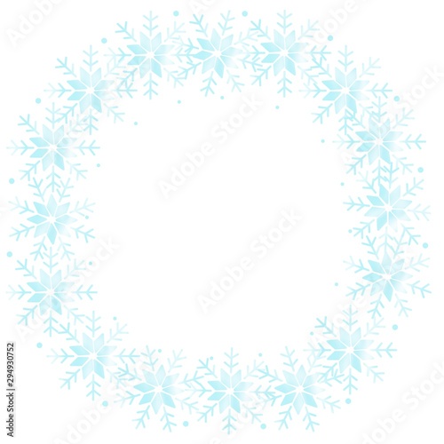 Fototapeta Naklejka Na Ścianę i Meble -  This is frame with snowflakes. Could be used for winter holidays.