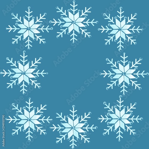 This is frame with snowflakes. Could be used for winter holidays.