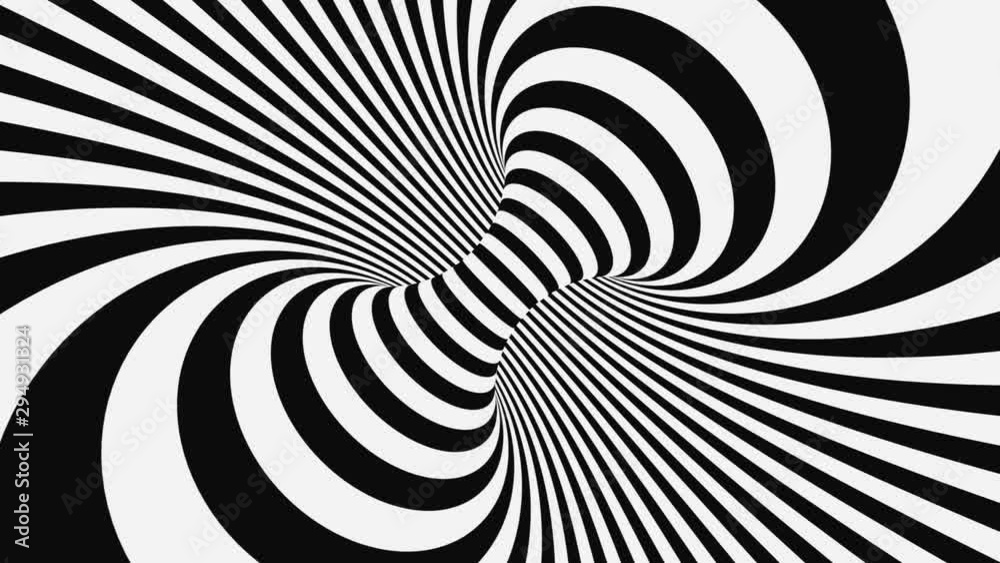 Black and white psychedelic optical illusion. Abstract hypnotic animated background. Spiral geometric looping monochrome wallpaper Black and white psychedelic optical illusion. Abstract hypnotic animated background. Spiral geometric looping monochrome wallpaper