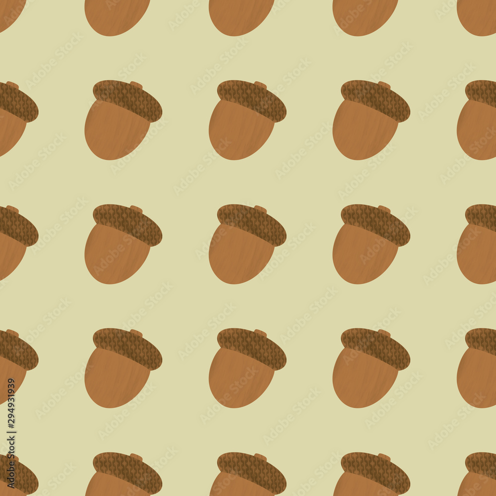 This is seamless pattern texture of acorn on gray background. This is seamless pattern texture of acorn on gray background.