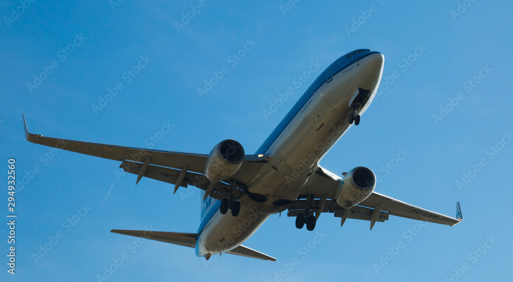 KLM Airlines plane landing