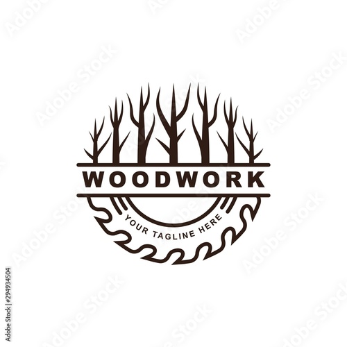 woodwork symbol logo design template