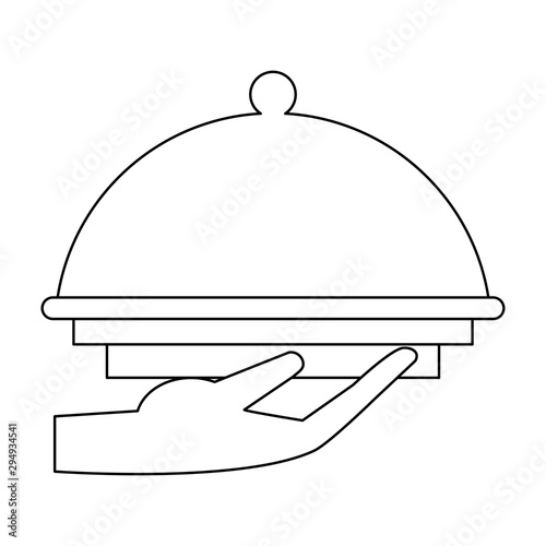 platter with waiter hand design