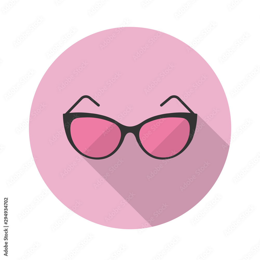 fashionable female sunglasses flat icon.Vector illustration in a simple style with a falling shadow. 10 eps. fashionable female sunglasses flat icon.Vector illustration in a simple style with a falling shadow. 10 eps.