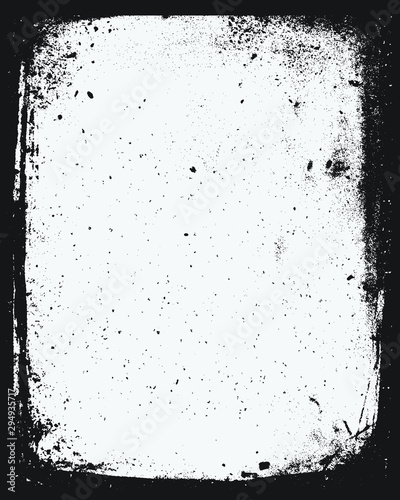 Grunge Black Distress Abstract Frame Border Speckled Dirty