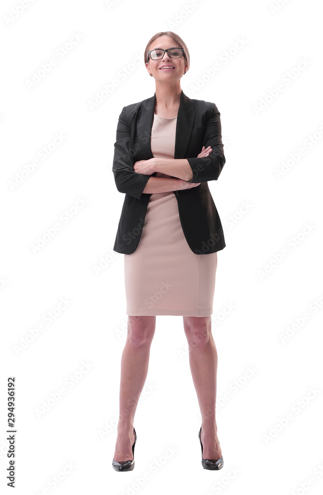 angry woman boss spying on someone. isolated on white angry woman boss spying on someone. isolated on white
