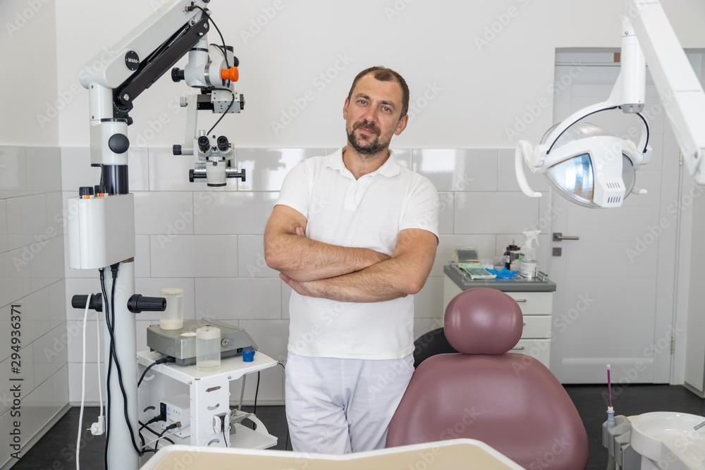 Portrait of dantist in dental clinic Portrait of dantist in dental clinic