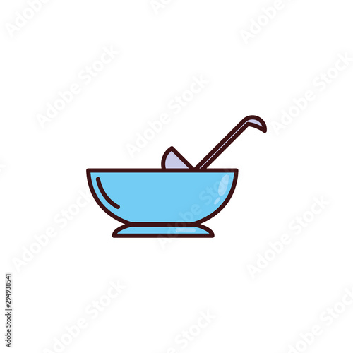 bowl of glass with ladle