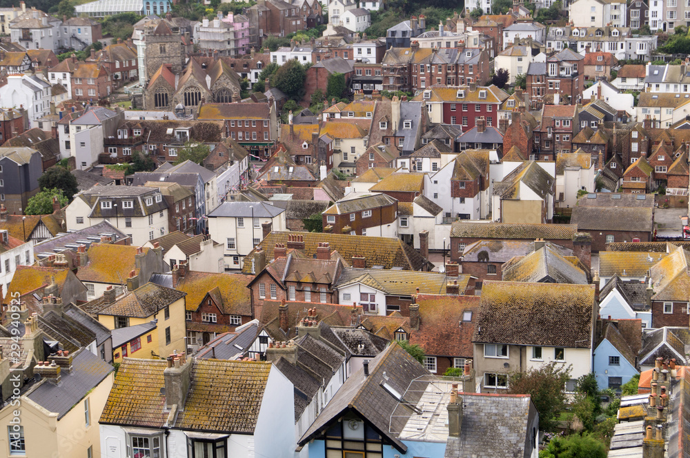 View over the roofs of Hastings