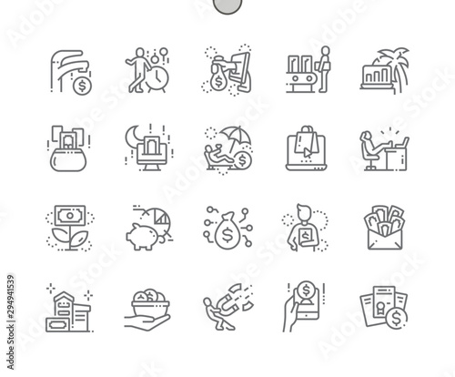 Passive income Well-crafted Pixel Perfect Vector Thin Line Icons 30 2x Grid for Web Graphics and Apps. Simple Minimal Pictogram