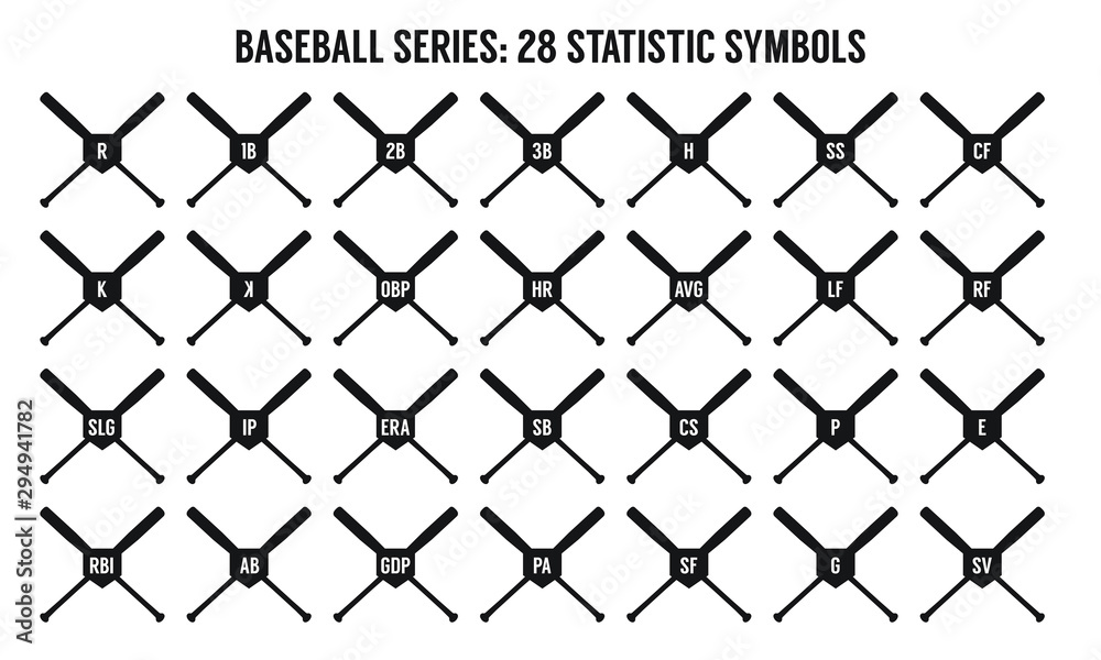 Fototapeta premium 28 Baseball Symbols - Vector art