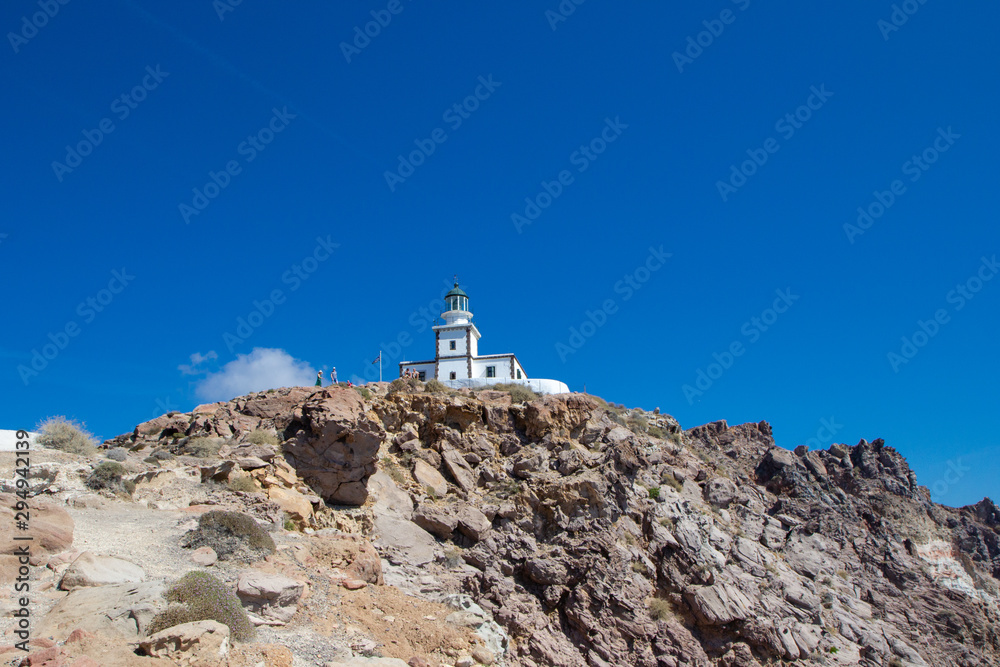Leuchtturm , Santorin, Griechenland