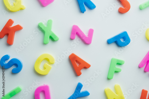 Letter to learn spelling Colorful letter help children to learn on white background