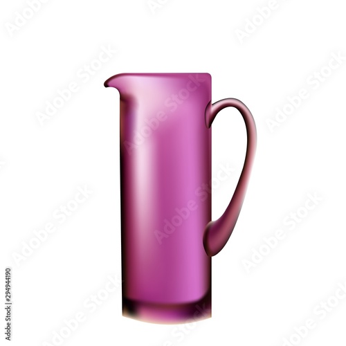 High transparent glass jug for juice