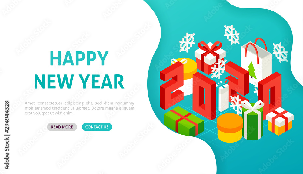 Happy New Year 2020 Banner Concept Happy New Year 2020 Banner Concept