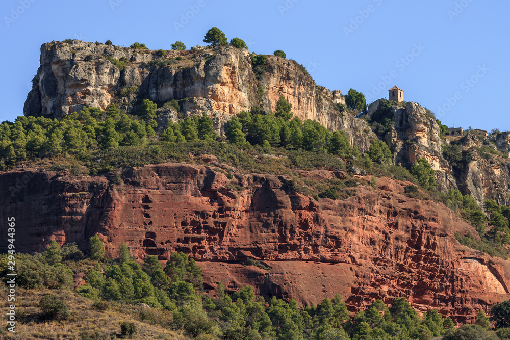 View of touristic destination Siurana, Tarragona, Spain