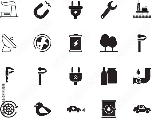 factory vector icon set such as: liquid, dish, branch, orbit, pressure, pipe, cute, machine, world, drum, tank, television, repair, antenna, plumbing, planet, derrick, storage, engine, piping, diesel photo