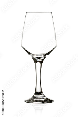 Empty vine glass isolated on white background