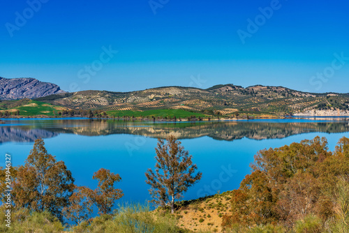Lake Embalse del Guadalhorce, Ardales Reservoir, Malaga, Andalusia, Spain