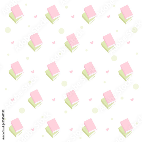 Seamless pattern of cute little books! Fun vector illustration for decoration, wallpapers, posters, textile, stationary and others.