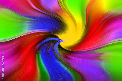 Colorful abstract texture - twisting of rainbow colors. Vivid colored swirl twisting towards center.