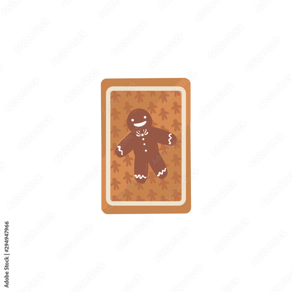 christmas card with gingerbread man
