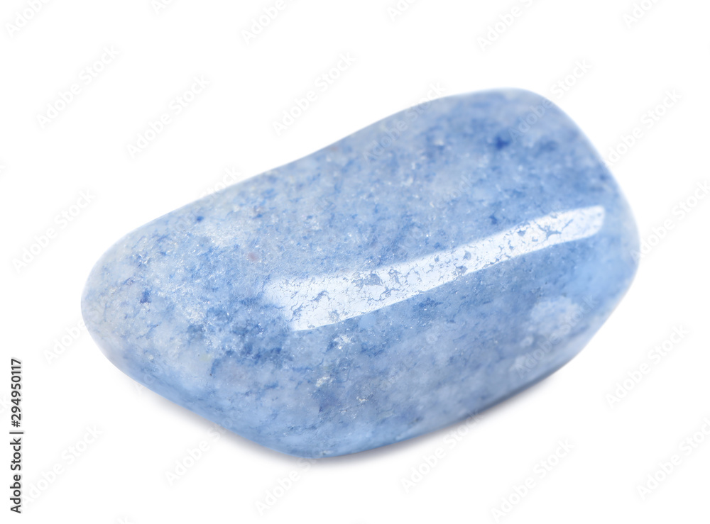 Beautiful blue quartz gemstone on white background Beautiful blue quartz gemstone on white background