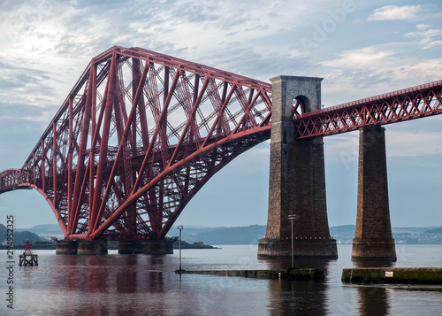 Close-up view of the Forth Rail Bridge. Scotland, United Kingdom
