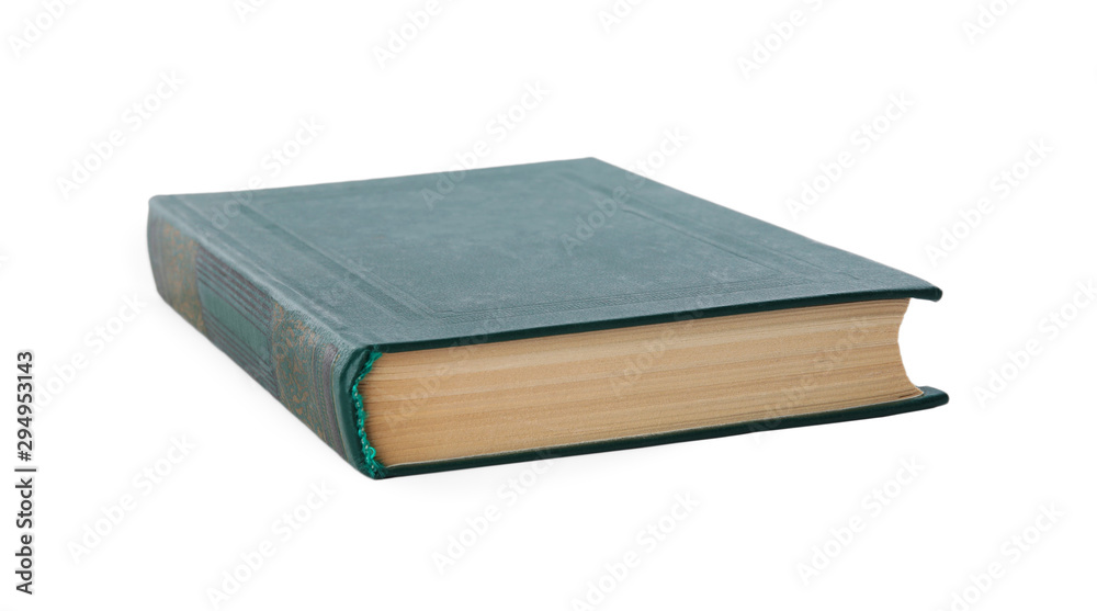 Closed color hardcover book on white background Closed color hardcover book on white background