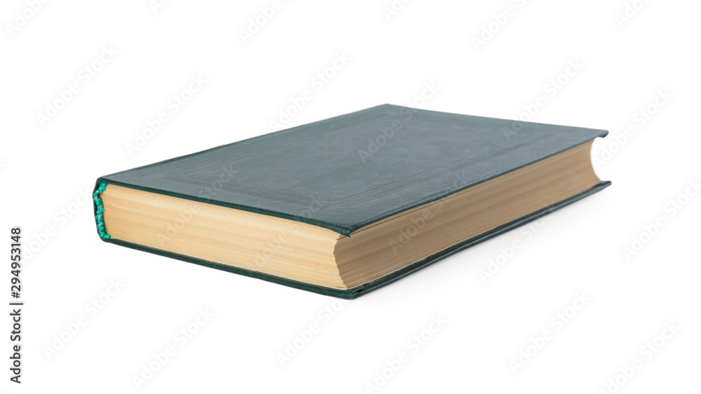 Closed color hardcover book on white background Closed color hardcover book on white background