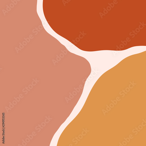 Terracotta Art Print Abstract Modern Digital Painting Fashion Scandinavian Style Color Abstraction Poster Contemporary Print Burnt Orange Vector Illustration