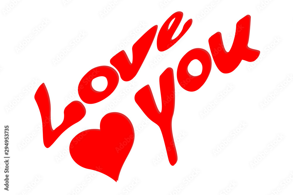 love you lettering vector illustration love you lettering vector illustration