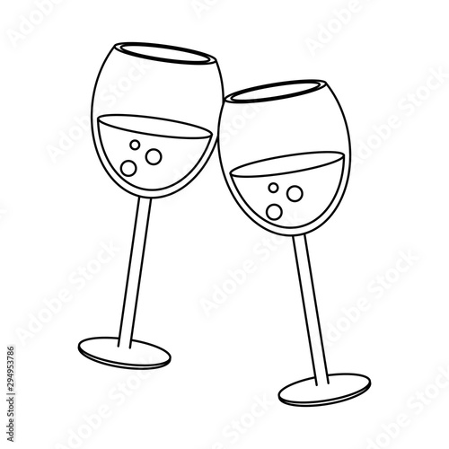 wineglasses icon image, flat design