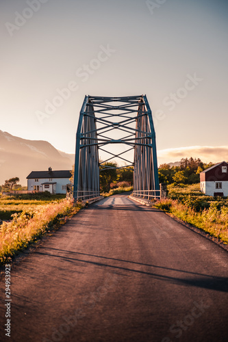 old bridge in sunset