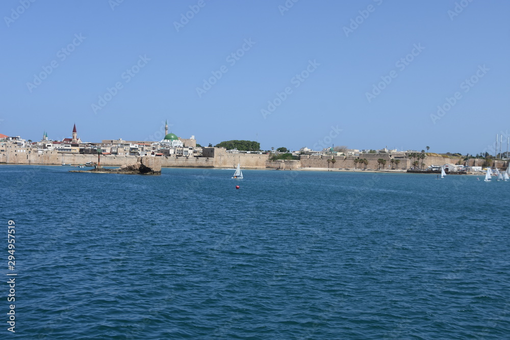 boat in the sea - small sailing old city