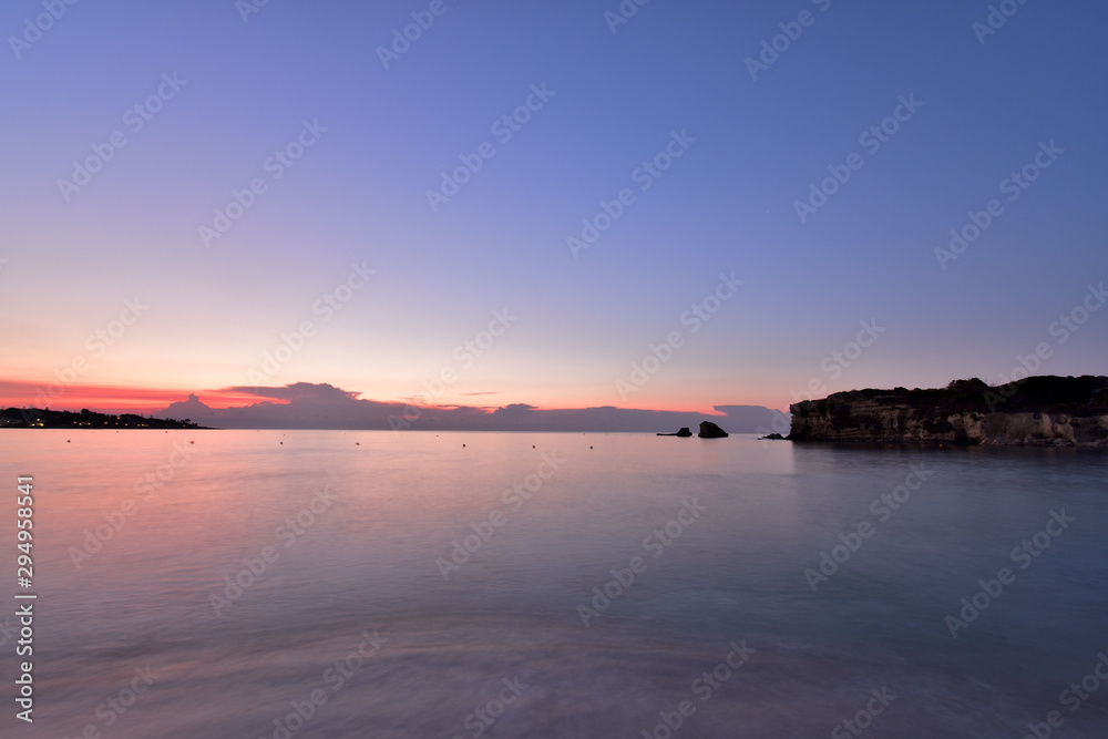 Sunrise seascape in Spiaggie Bianche, Sicily