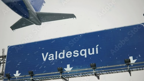 Airplane Takeoff Valdesqui in Christmas photo
