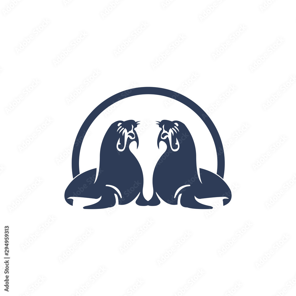 Obraz premium creative seals animal logo template