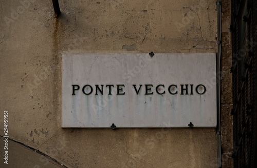 Ancient Sign for Ponte Vecchio Bridge